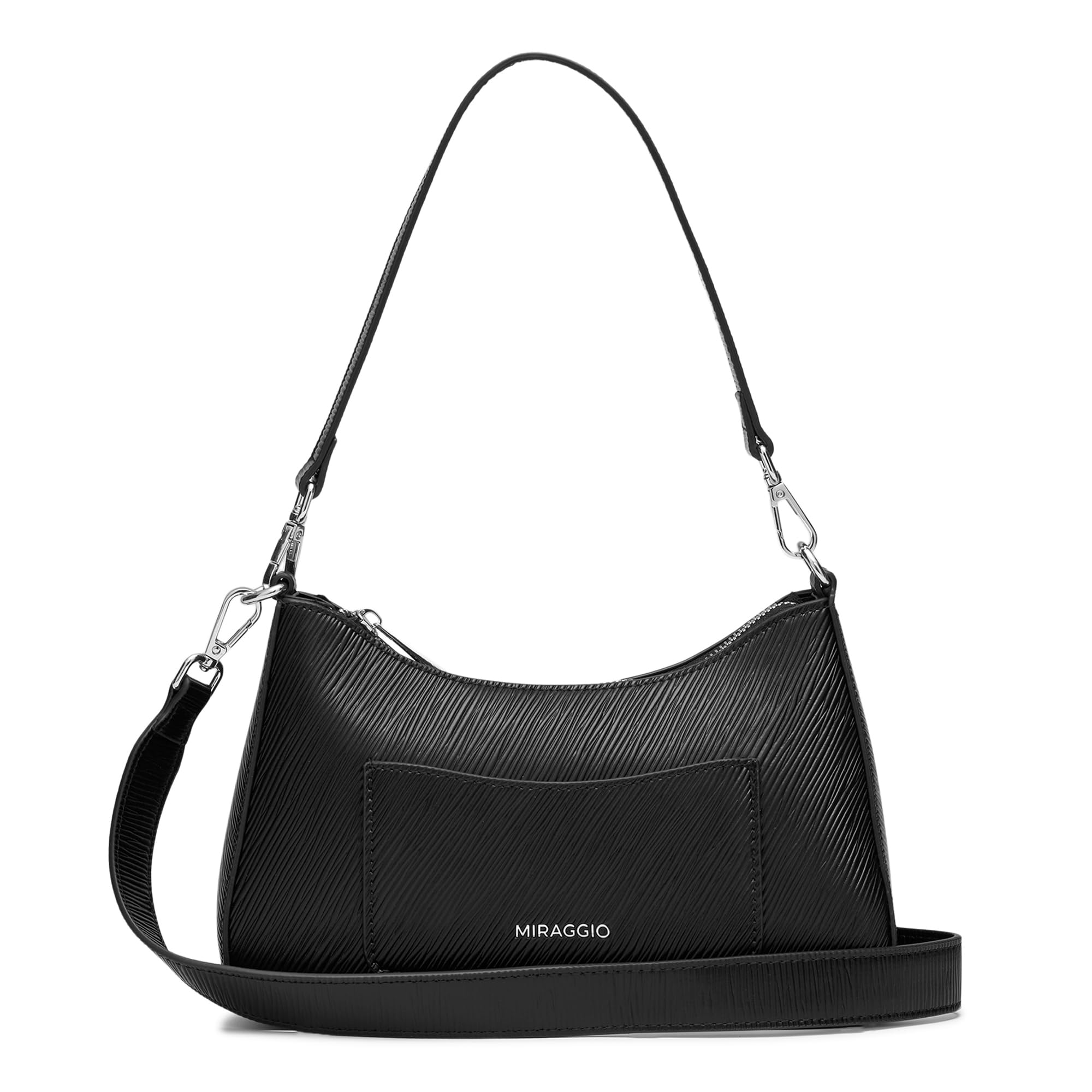Miraggio Hailey Solid Shoulder Bag for Women with Sling/Crossbody Bag (Black) (B0CM3CCSXG) Amazon Price History, Amazon Price Tracker