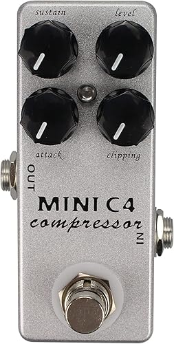 MOSKYAudio Mini C4 Compresor Pedal de Efecto Guitarra Metal Shell Pedal Efectos True Bypass