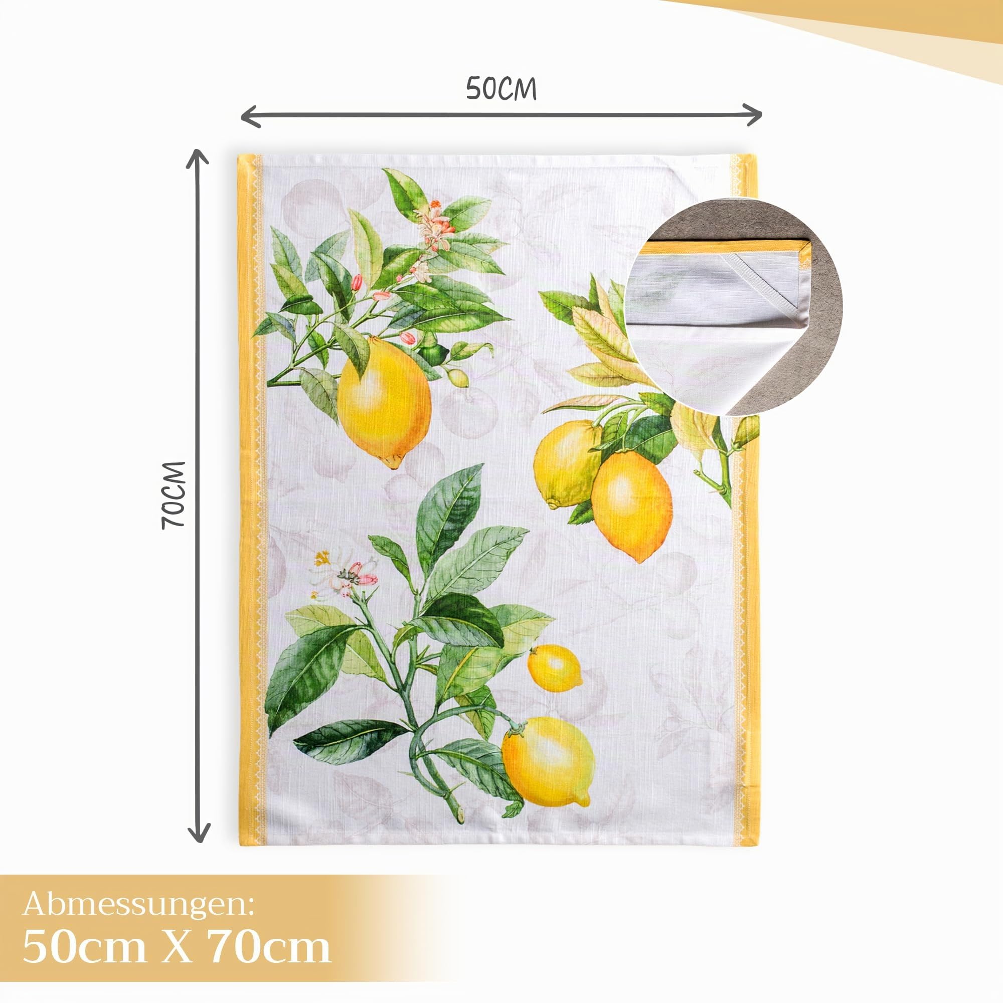Maison d' Hermine Limoncello 100% Baumwolle Set von 3 Multi-Purpose Küchenhandtuch | Bar Handtücher | Frühling/Sommer (50 cm X 70 cm)