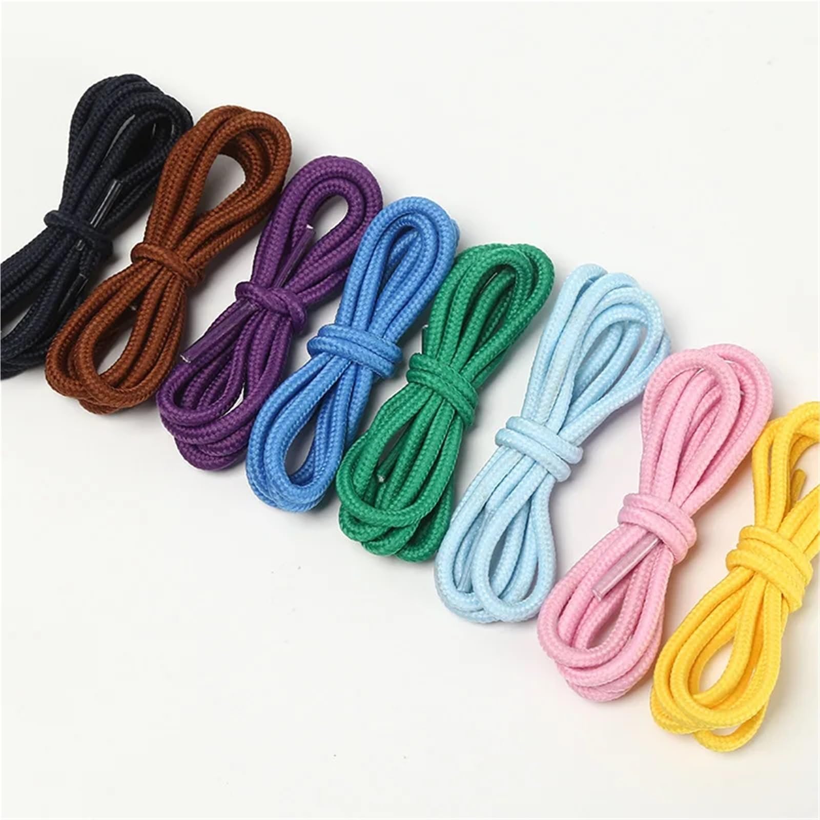 Lot de 14 paires de lacets ronds classiques solides et ronds en polyester résistant