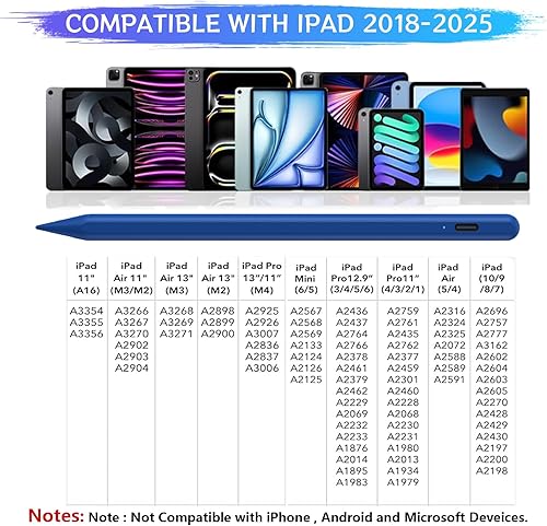Miniatura 2 de Lápiz óptico para iPad A16109 generación, carga rápida de 10 minutos para Apple Pencil y iPad Pen, compatible con iPad A1610th9th8th7th6Pro 13