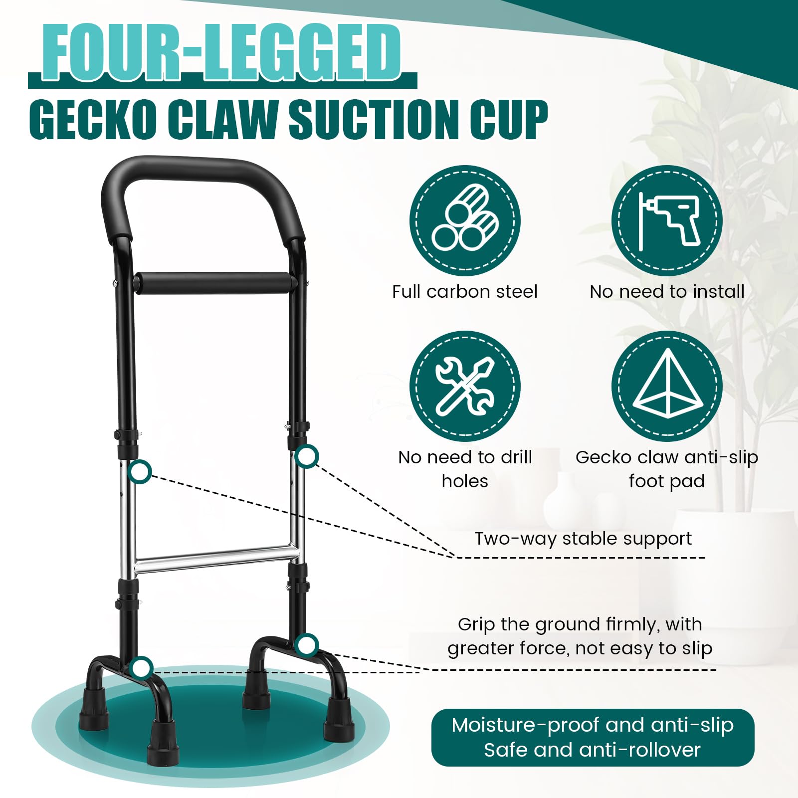 Walking Cane Stand Aid - Balance & Stability -4