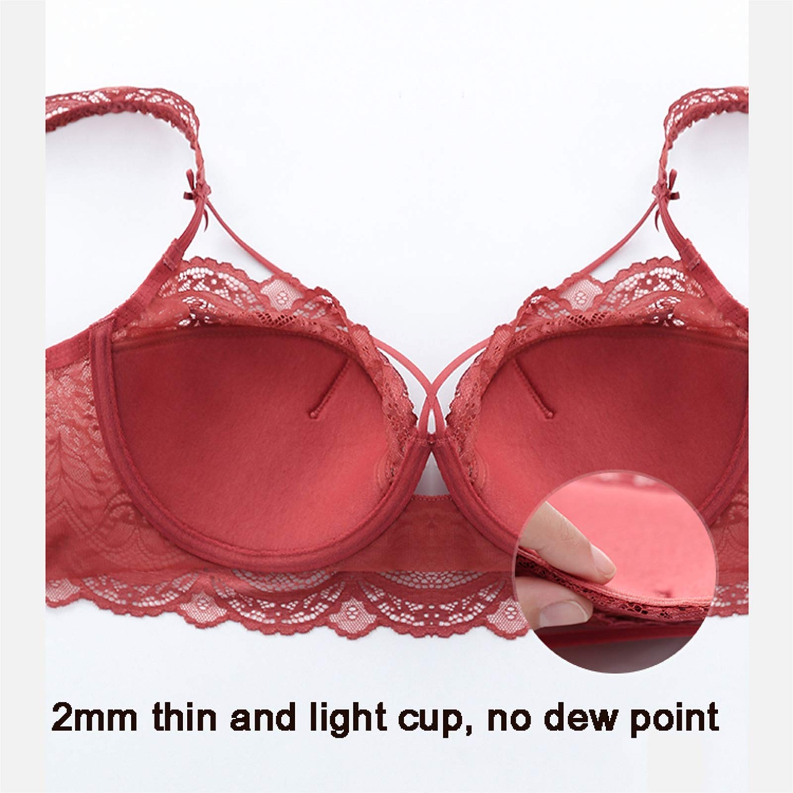 WENJUN Ensemble de lingerie 2 pièces grande taille pour femme avec soutien-gorge en dentelle et culotte sexy croisée ultra fine (couleur : noir, taille : M)