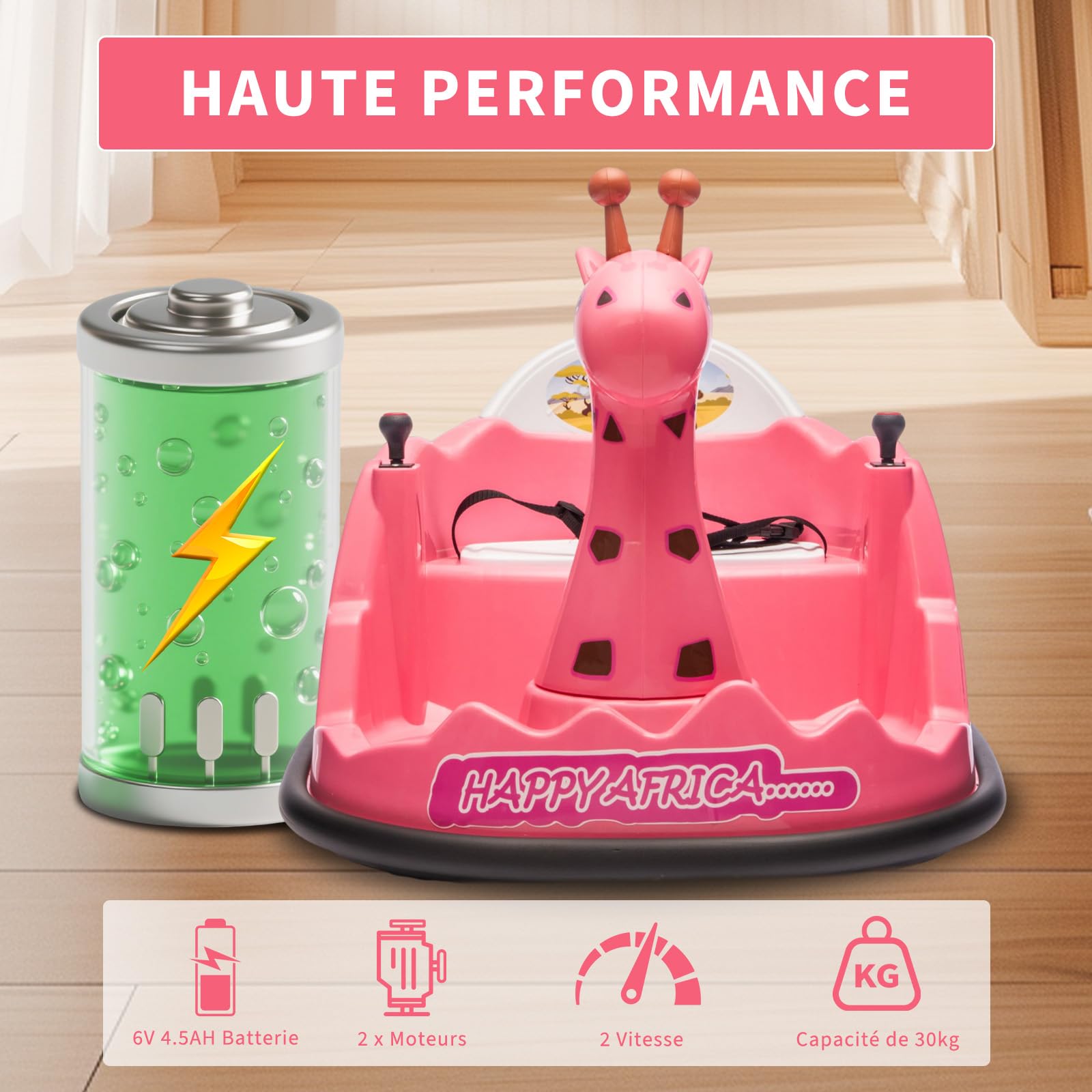 Auto tamponatore elettrico bambino 6V con telecomando, per 2-6 anni | Bumper car elettrico bambino con cintura di sicurezza,LED,Musica,2 motori,Rotazione 360°,Per interni ed esterni (rosa)