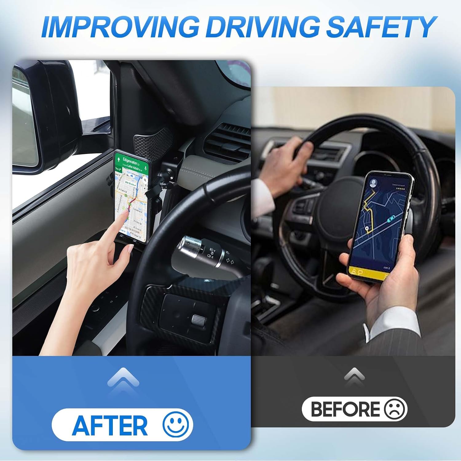 Phone Holder Compatible with Land Rover Defender 90 110 130 2020-2023, 360° Adjustable Dash Left Side Phone Mount Holder for All Smartphones (Style B) image 4