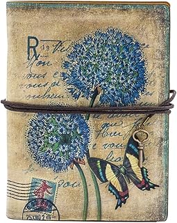 SAFLYSE Retro Vintage elegant Leder Notebook Journal Notizbuch Personal Diary Reisen-Tagebuch Loseblatt Notizblock (Schmet...