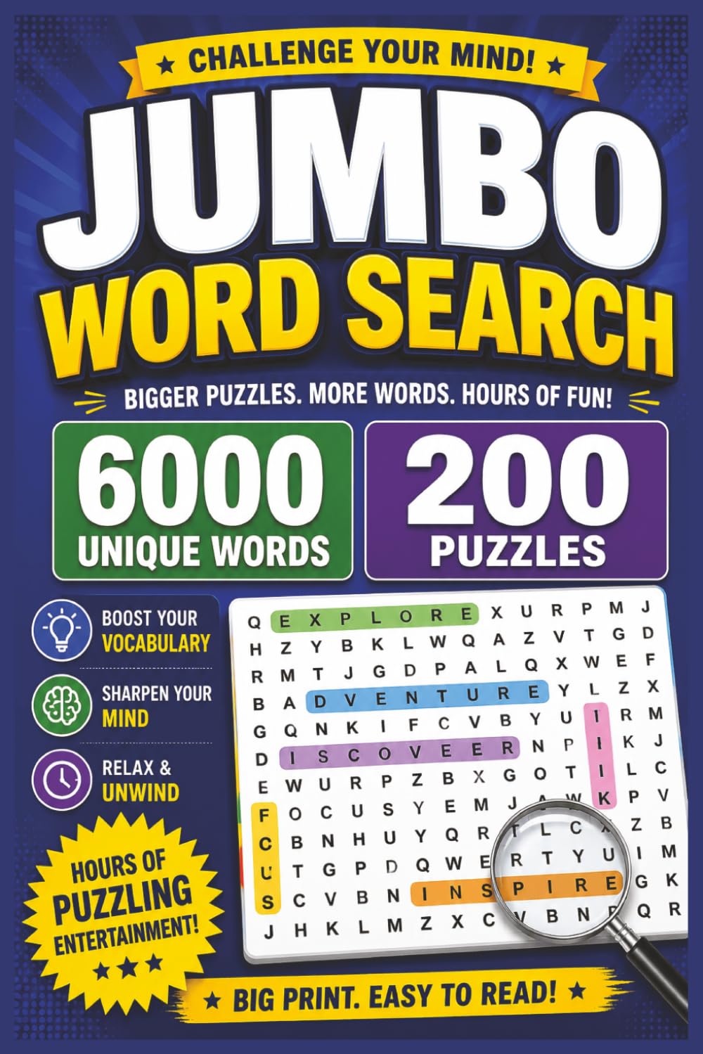 Jumbo Word Search: 200 Jumbo Puzzles for Teens, Adults, and Seniors