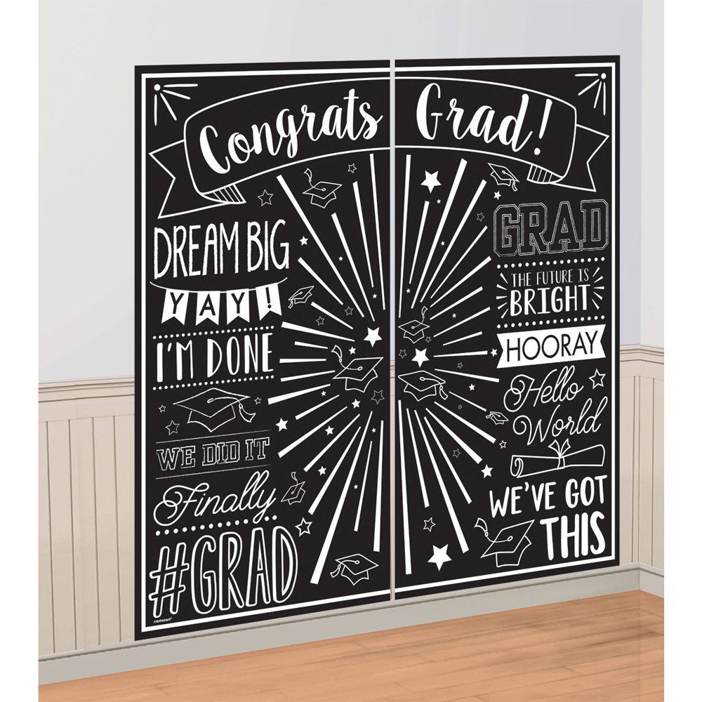 Amscan Grad Selfie Scene Setters Kit de décoration murale