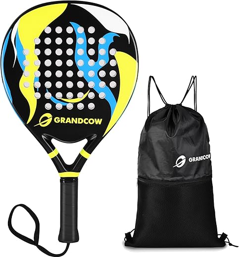 Padel Racket Palas de Padel raqueta Lightweight for Women Female Players Teardrop Shape, Soft EVA Core, Fiberglass Surface, Beginner to Intermediate Arm Friendly All Round Racquet 38mm