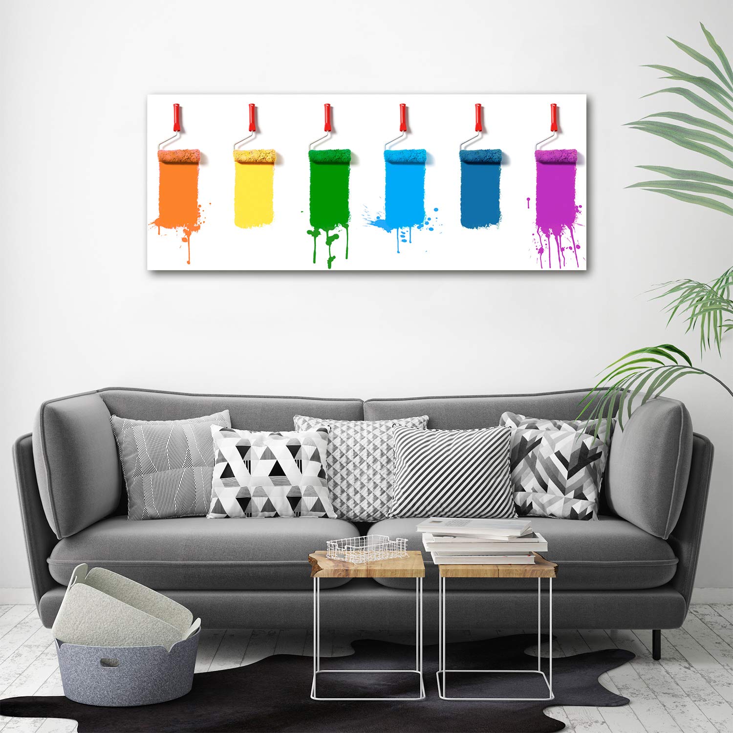 Tulup Leinwandbild - Wandkunst - Drucke auf Leinwand - Leinwanddruck -125x50 cm - Kunst: modern & klassisch - Mehrfarbig - Farbroller