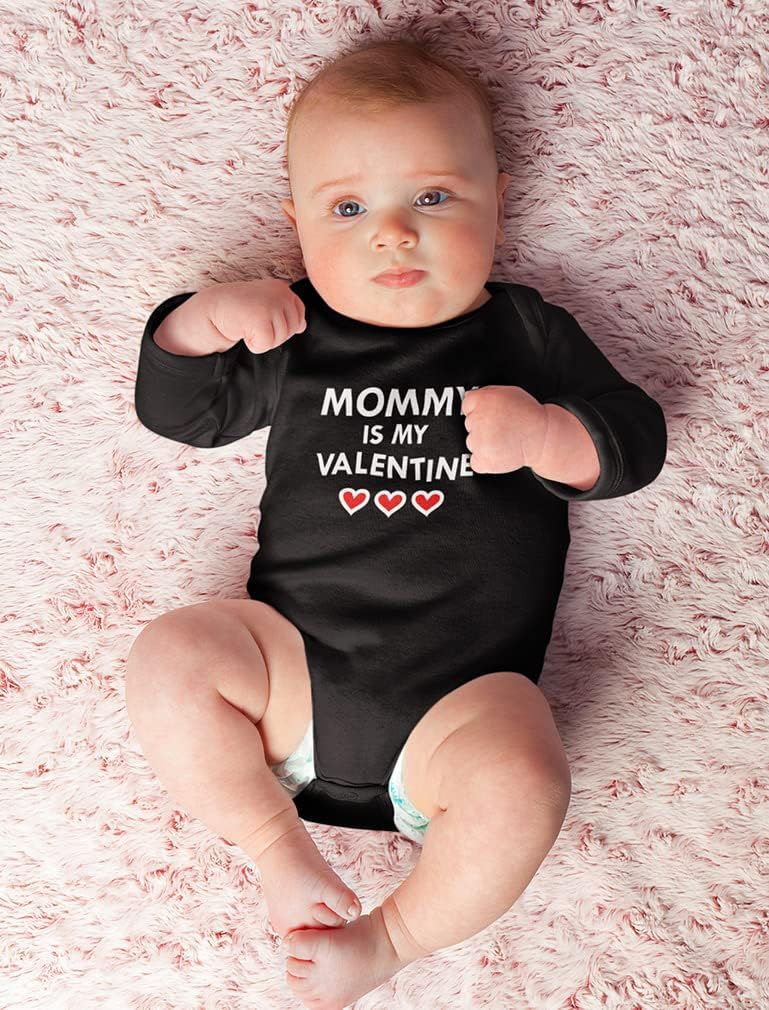 Tstars Mommy Is My Valentine Baby Bodysuit - First Valentine's Day Long Sleeve Outfit for Baby Boys & Girls
