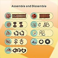 Vista 2 de 9 piezas de rompecabezas de dificultad, regalo para adultos, adolescentes y niños, juego de rompecabezas de mesa