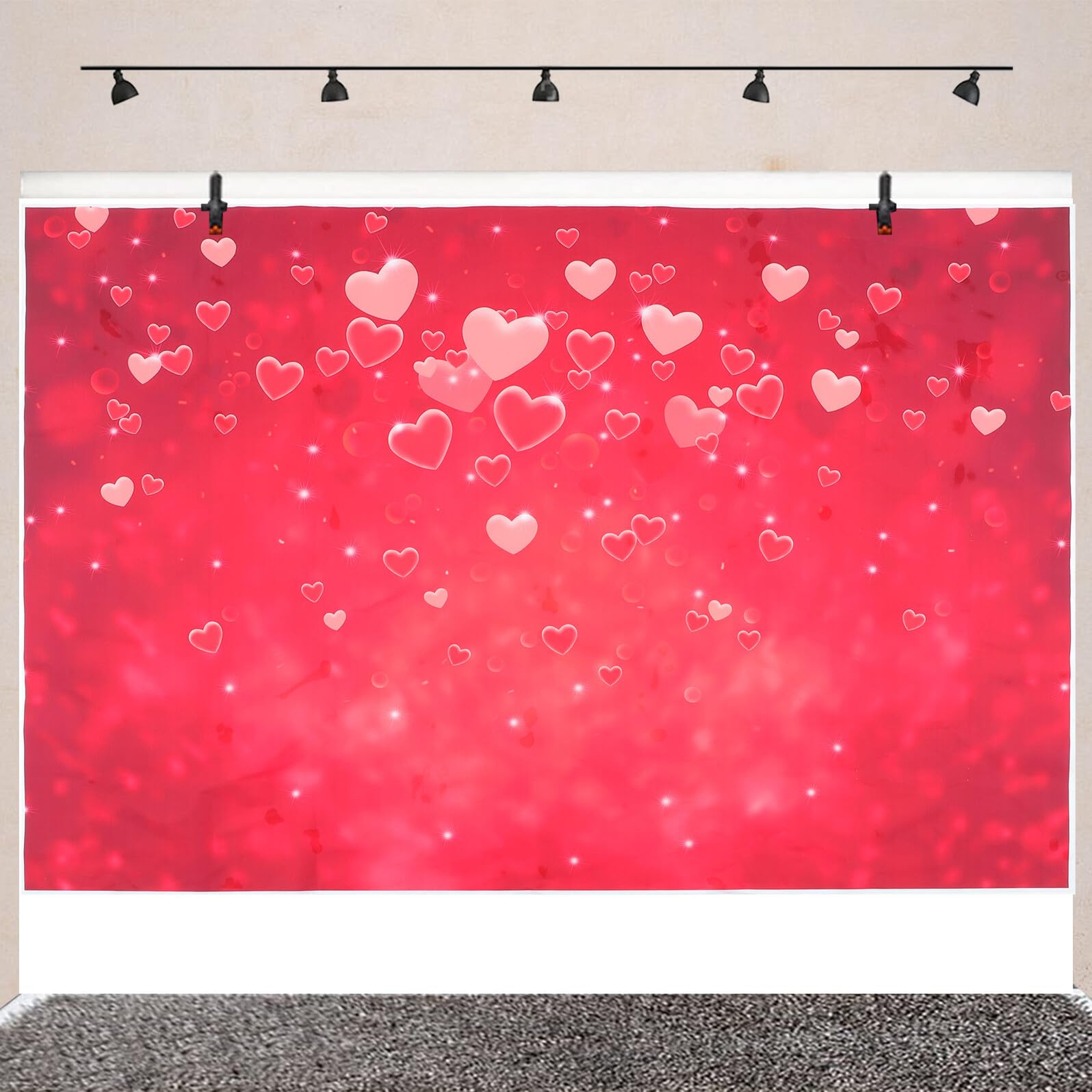 Housoutil Sfondo Fotografico Poliestere Motivo a Cuore per Decorazioni Matrimonio e Feste di San Sfondo per Eventi e Foto di Famiglia Decorazione Murale Pieghevole per Studio Fotografico