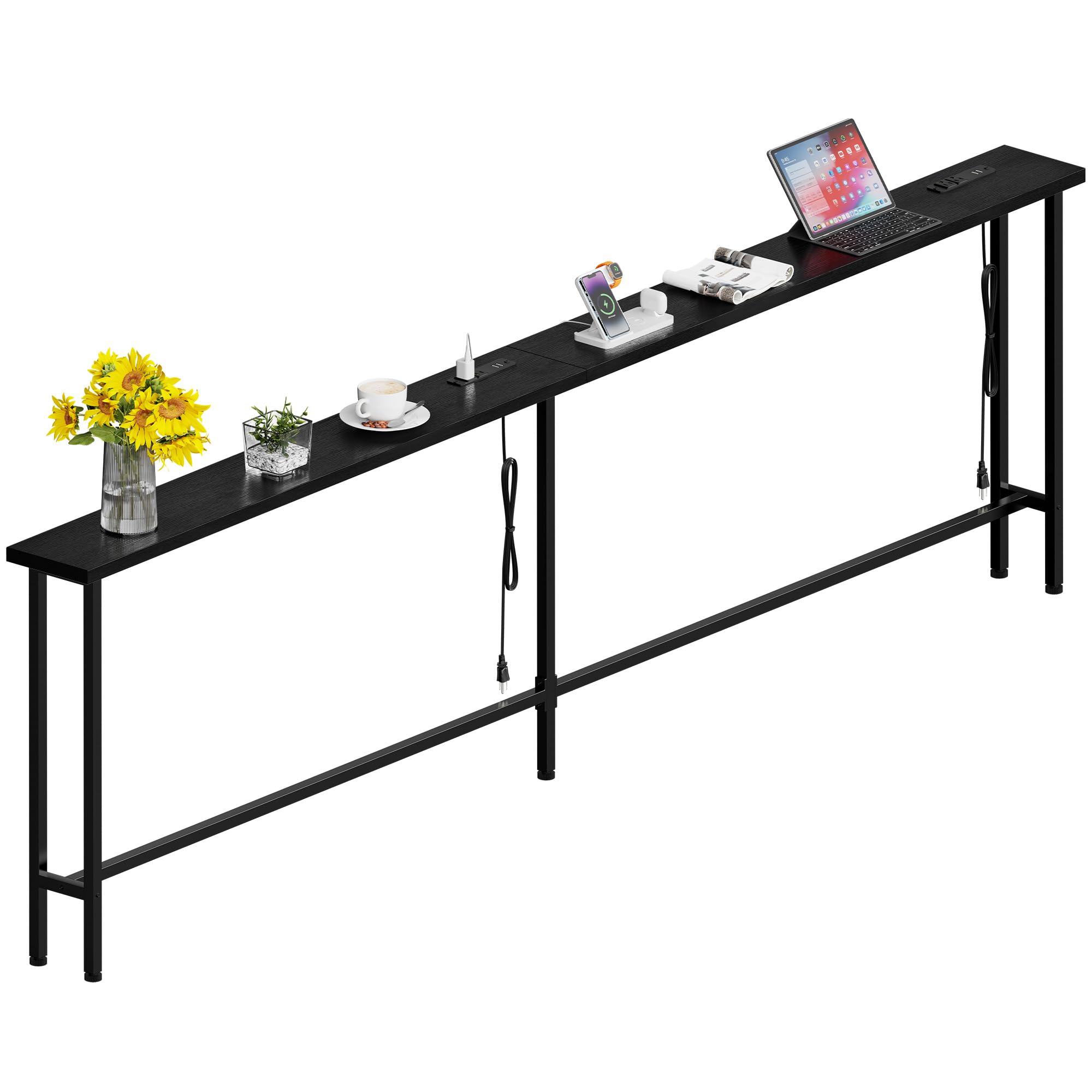 GRLEAF 90 Sofa Table with Power Strip