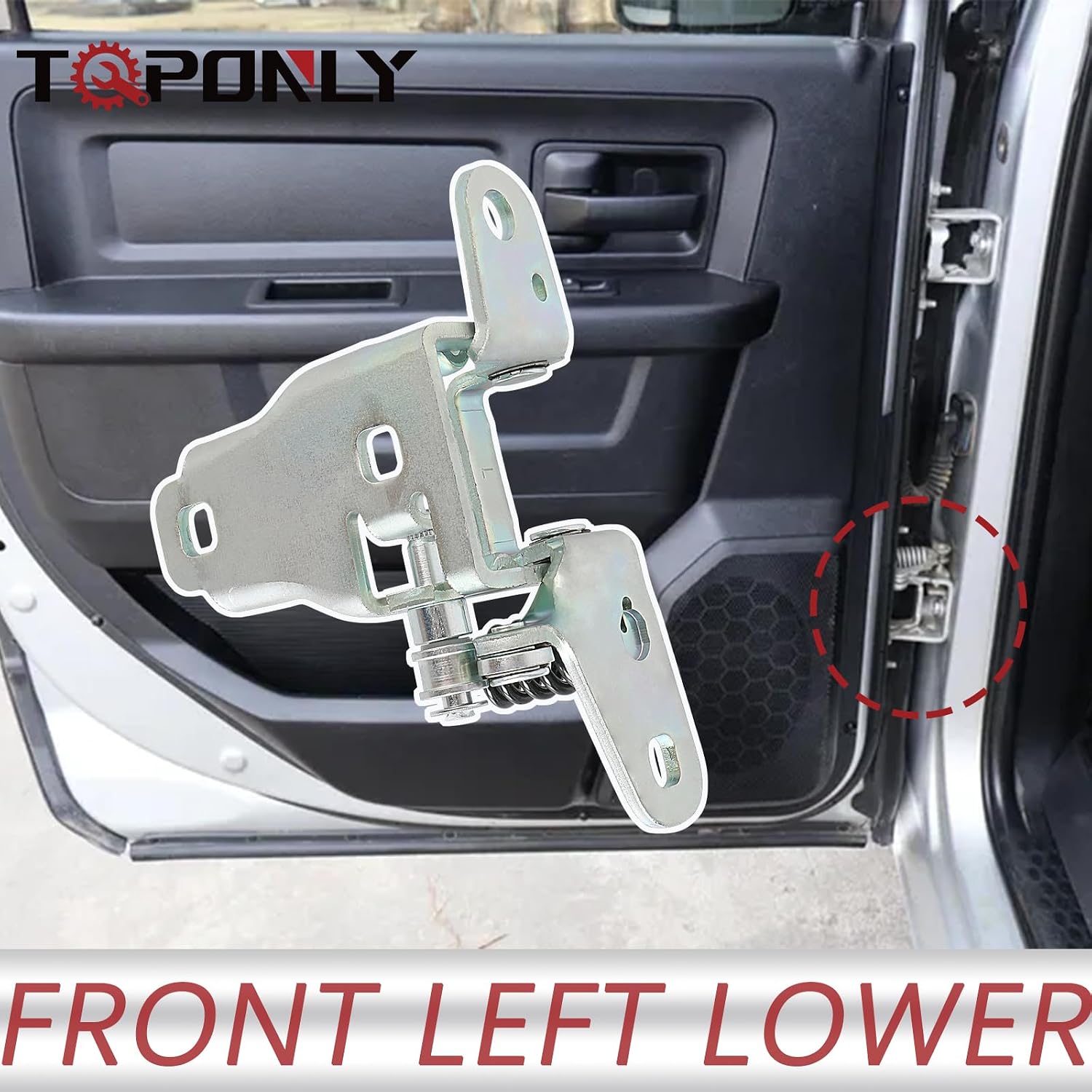 Front Lower Door Hinge Assembly | Fits Dodge Ram 1500 2009-2018,Ram 2500 3500 2010-2024,Ram 1500 Classic 2019-2024 Truck | Replaces 68058519AC 68058519AB Left Driver Side Car Door Hinges Pin