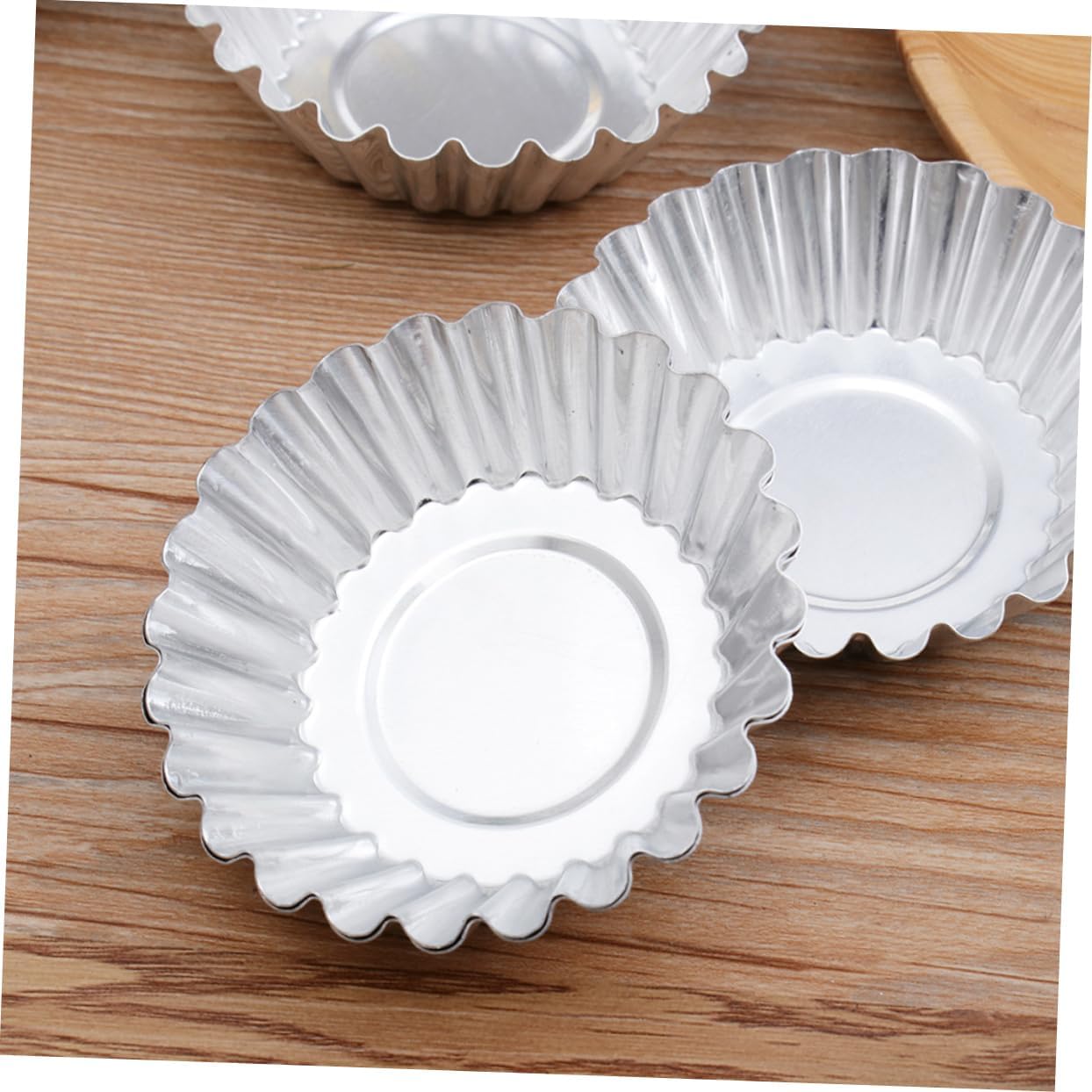 LABRIMP 100pcs Aluminum Alloy Tart Non-stick Muffin Baking Cups Cupcake Molds for Bakery Use Easy Release and Practical Kitchen Tool
