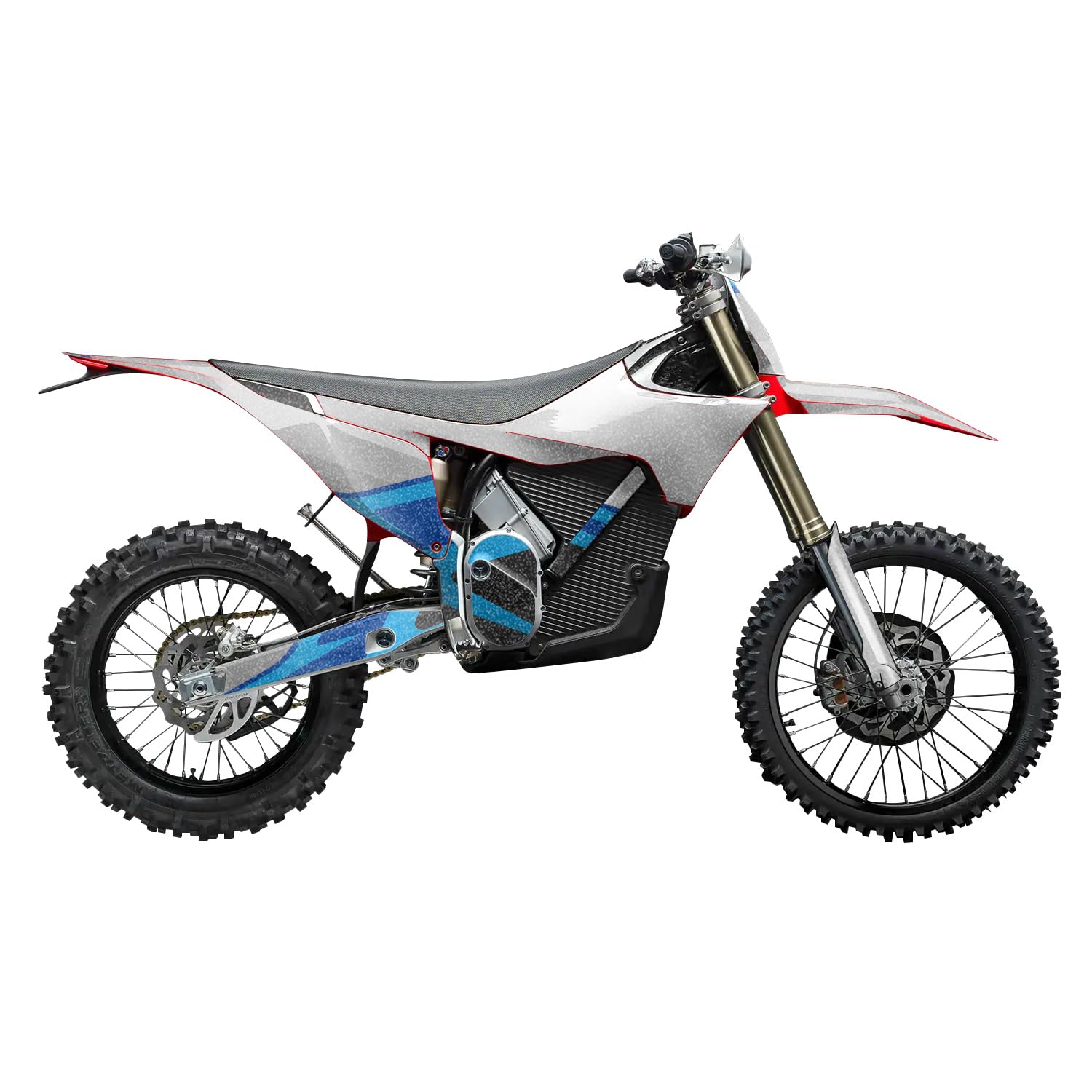Glossy Glitter Stark Varg MX 2023-2025 Graphics Kit Wrap - Blue Divide - Varg MX Skin - Premium 3M Vinyl Protective Wrap Decal Cover - Easy to Apply | Crafted in The USA by MightySkins