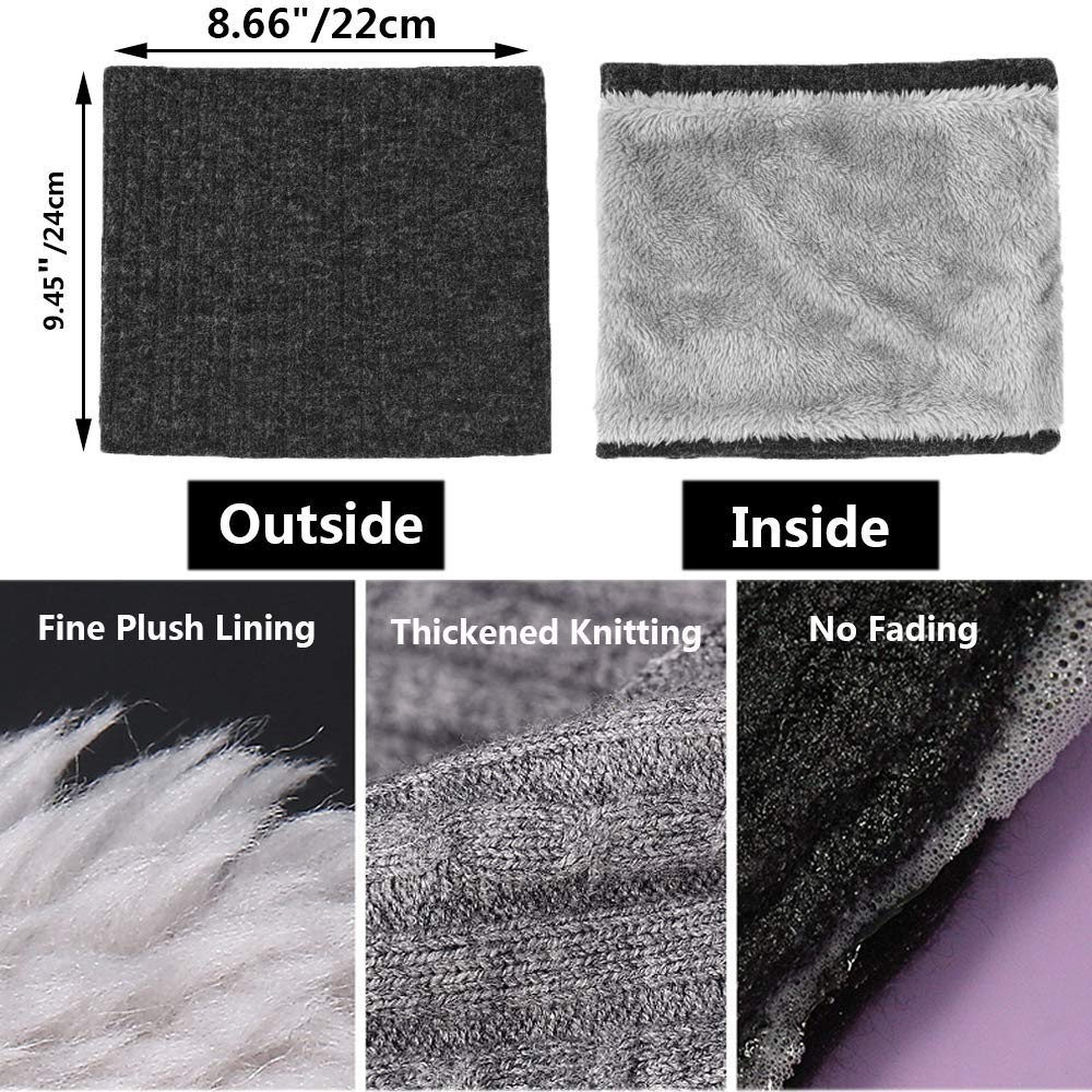 ehsbuy Scaldacollo In Pile Scaldacollo Termico Sciarpa a Cerchio Lavorata a Maglia Invernale Unisex Spessa Per Sport In Bicicletta