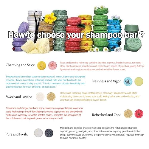 Miniatura 6 de VERT Barra de champú 100% natural para cabello, 2 piezas, champú sólido para cabello tratado seco dañado, esencia vegetal vegetariana que ayuda a