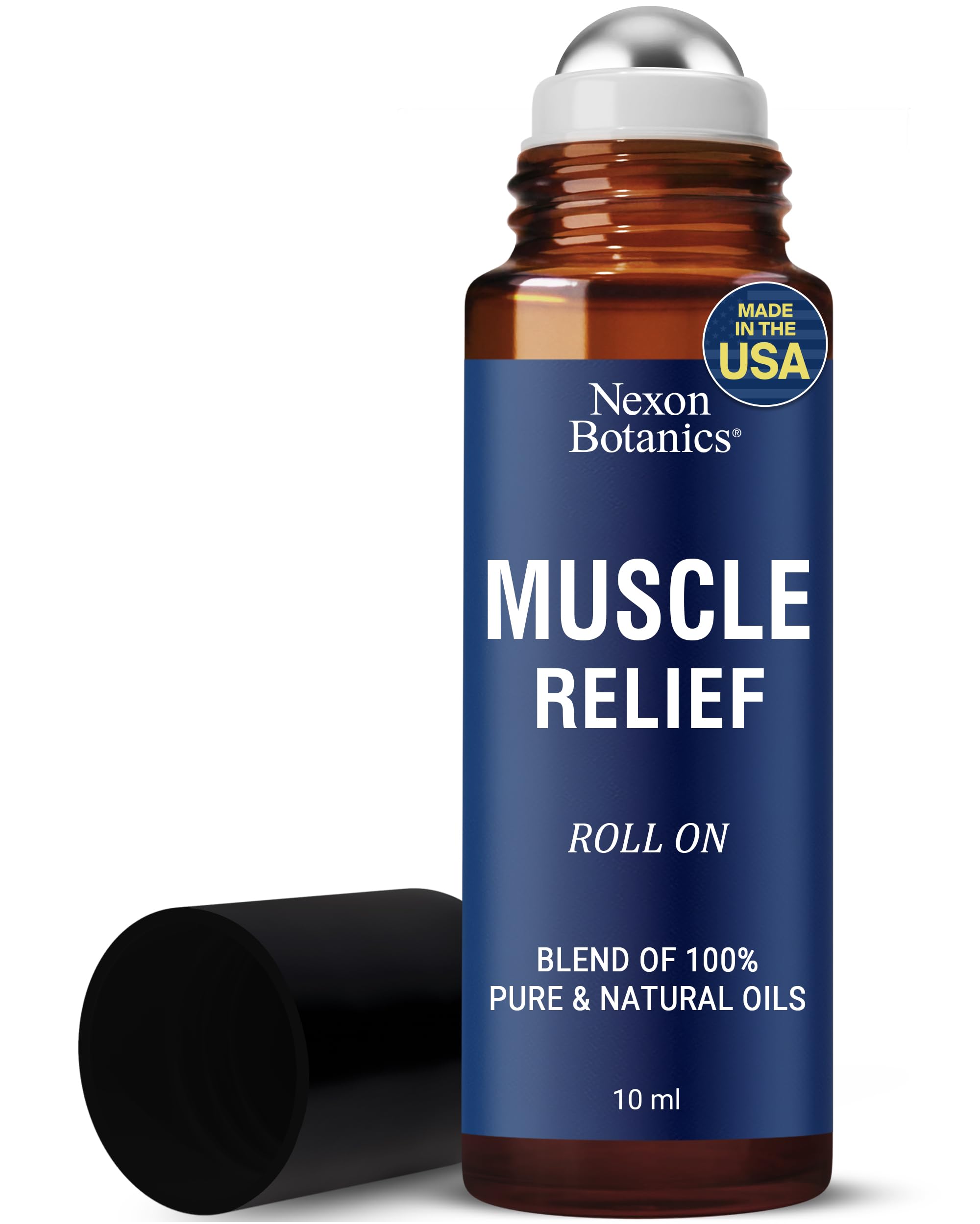 Muscle Relief Essential Oil Roll-On 10 ml - Pure Natural Blend for Sore Muscles, Aches & Recovery - Easy Roller for Athletes & Active Lifestyles - Nexon Botanics