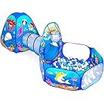 GeerWest 3PC Kids Ball Pits for Toddlers with Kids Play Tent, Tunnel for Baby, Children Pop Up Indoor/Outdoor Playhouse Toy for Boys and Girls, Best Birthday Gifts for 3 4 5 Years Old