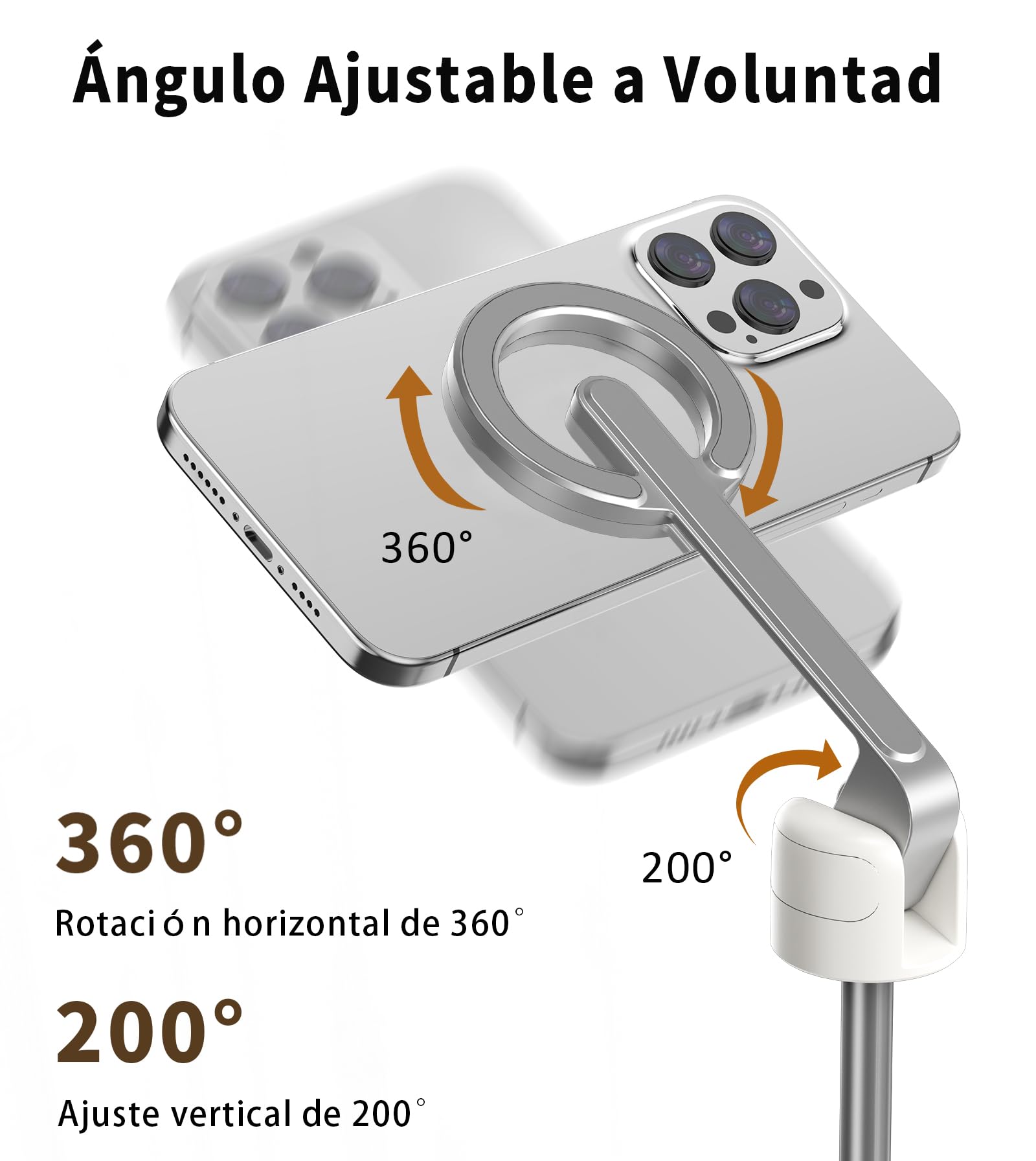 TONEOF 173cm Trípode Magnético para Movil Palo Selfie, Soporte Magnético de Aluminio-Teléfono Giratorio de 360°, Trípode Viaje Retráctil con Anillo Metálico&Control,Kits de Vídeo para Teléfonos