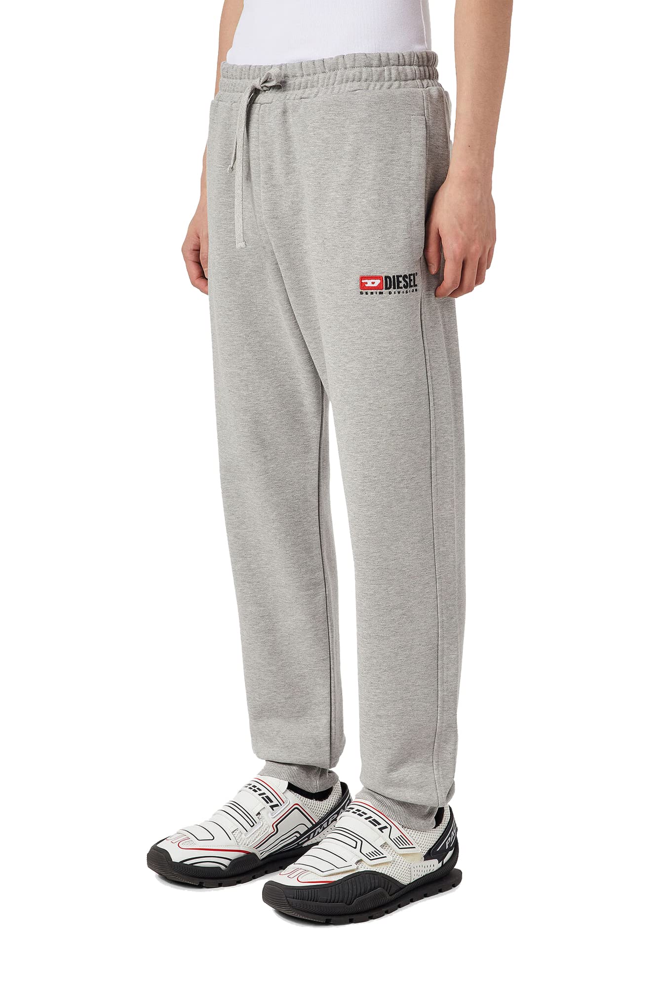 Diesel P-Tary New D Logo Pantaloni da Jogging da Uomo (IT, Testo, M, Regular, Regular, Grigio)