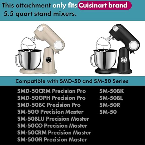 Miniatura 3 de Batidor plano de repuesto para batidora Cuisinart de 5.5 cuartos de galónaccesorios de acero inoxidable pulido 188sin revestimientoapto para