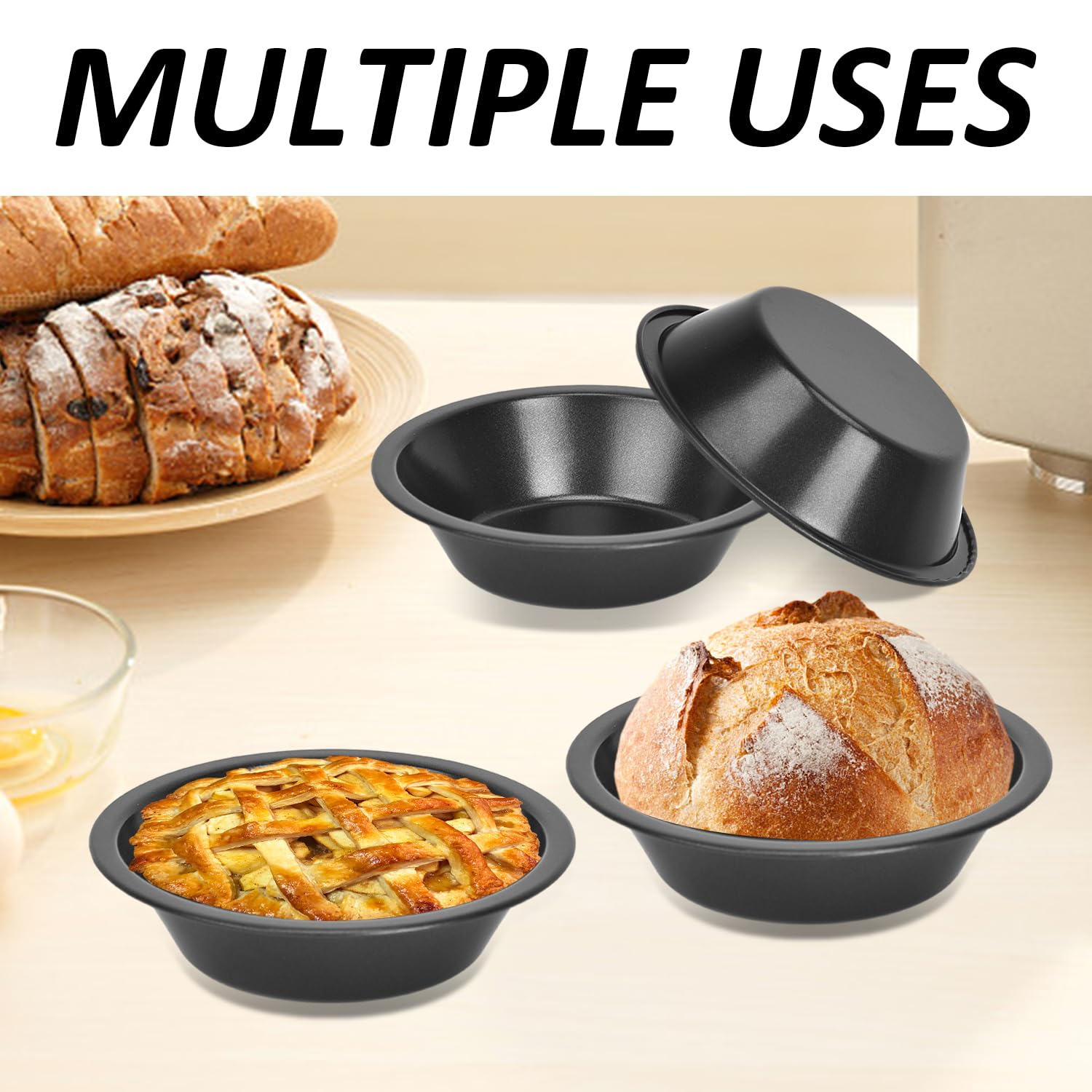6 małych foremek do ciast, osobistych talerzy do ciasta, aluminiowe talerze do ciasta, pieczone w piekarniku, specjalne talerze do pieczenia (12 x 8 x 3)