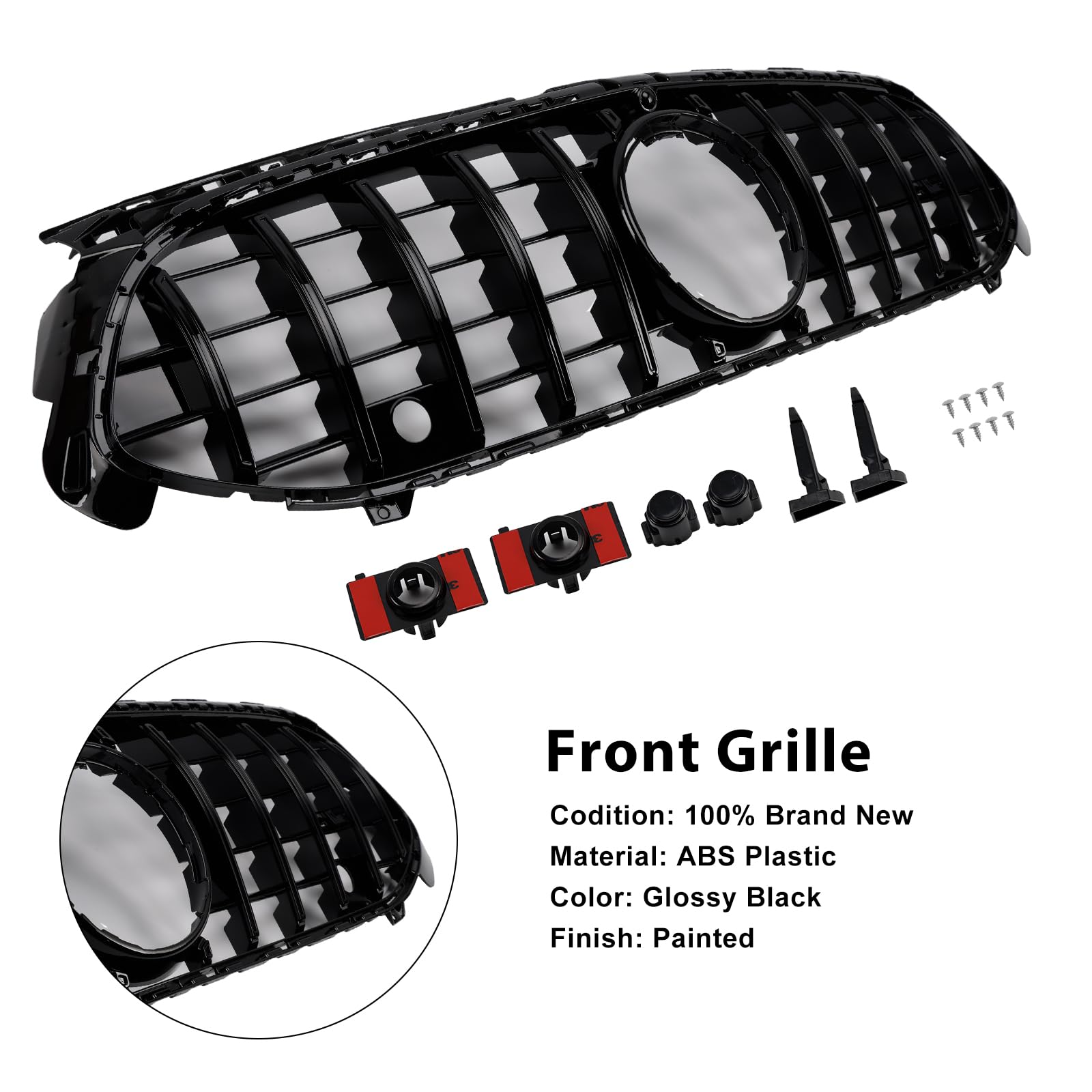 Griglia paraurti Anteriore Gloss Black Front Grille Fit for Mercedes A-Class W177 A35 A180 2023-2025 (No Logo)