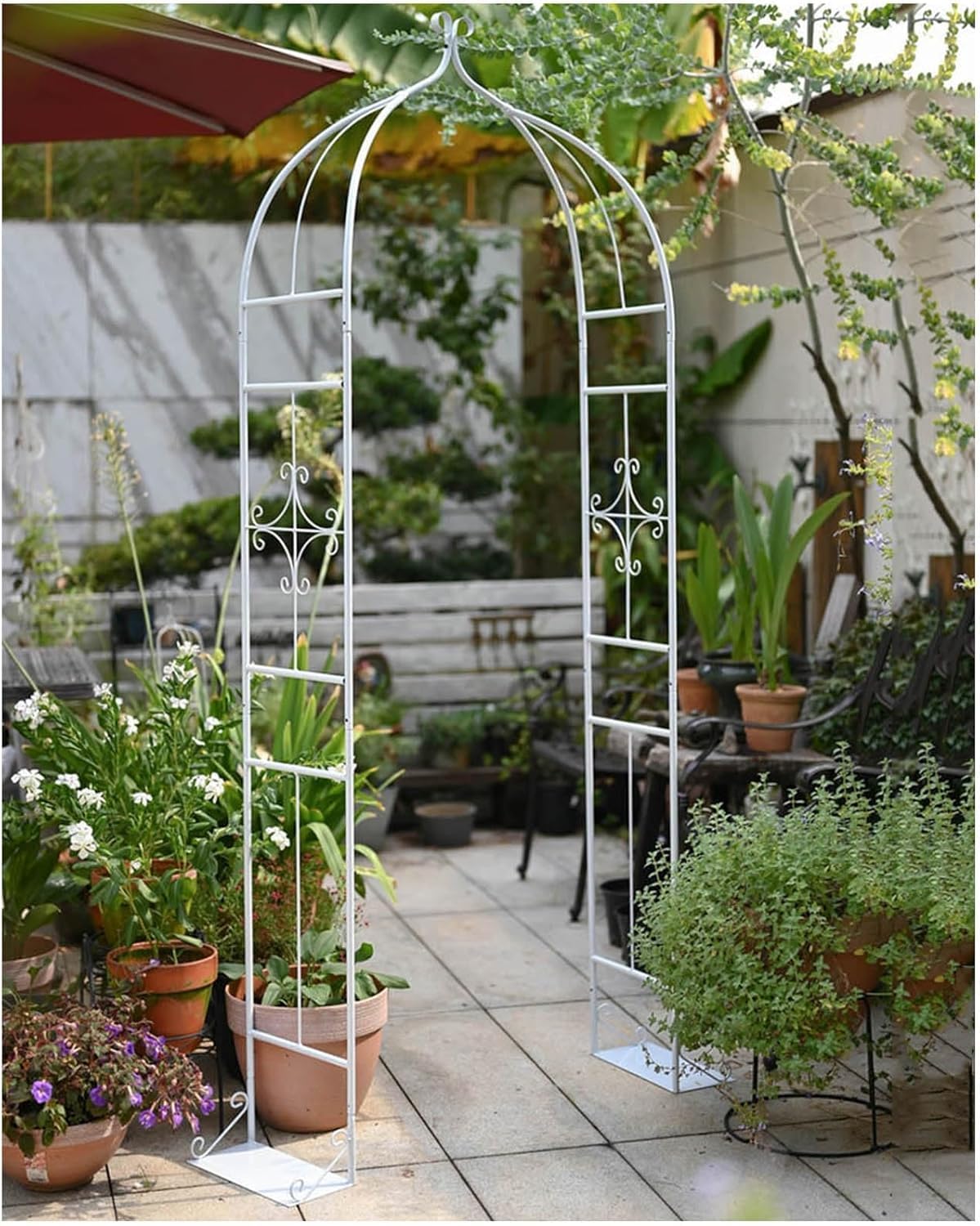 Arco de boda de metal de 80.7" el fondo perfecto para ceremonias al aire libre, jardines y eventos