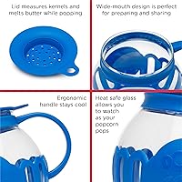 Vista 6 de Ecolution - Palomitero MicroPop patentado para microondas con vidrio seguro para temperatura, tapa 3 en 1 mide granos y derrite mantequilla, hecho