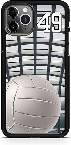 Miniatura 1 de Volleyball iPhone 12 Mini Case Fits iPhone 12 Mini Create Your Own Design Cell iPhone Volleyball Case with Any Jersey Number 49 Name in Black Rubber