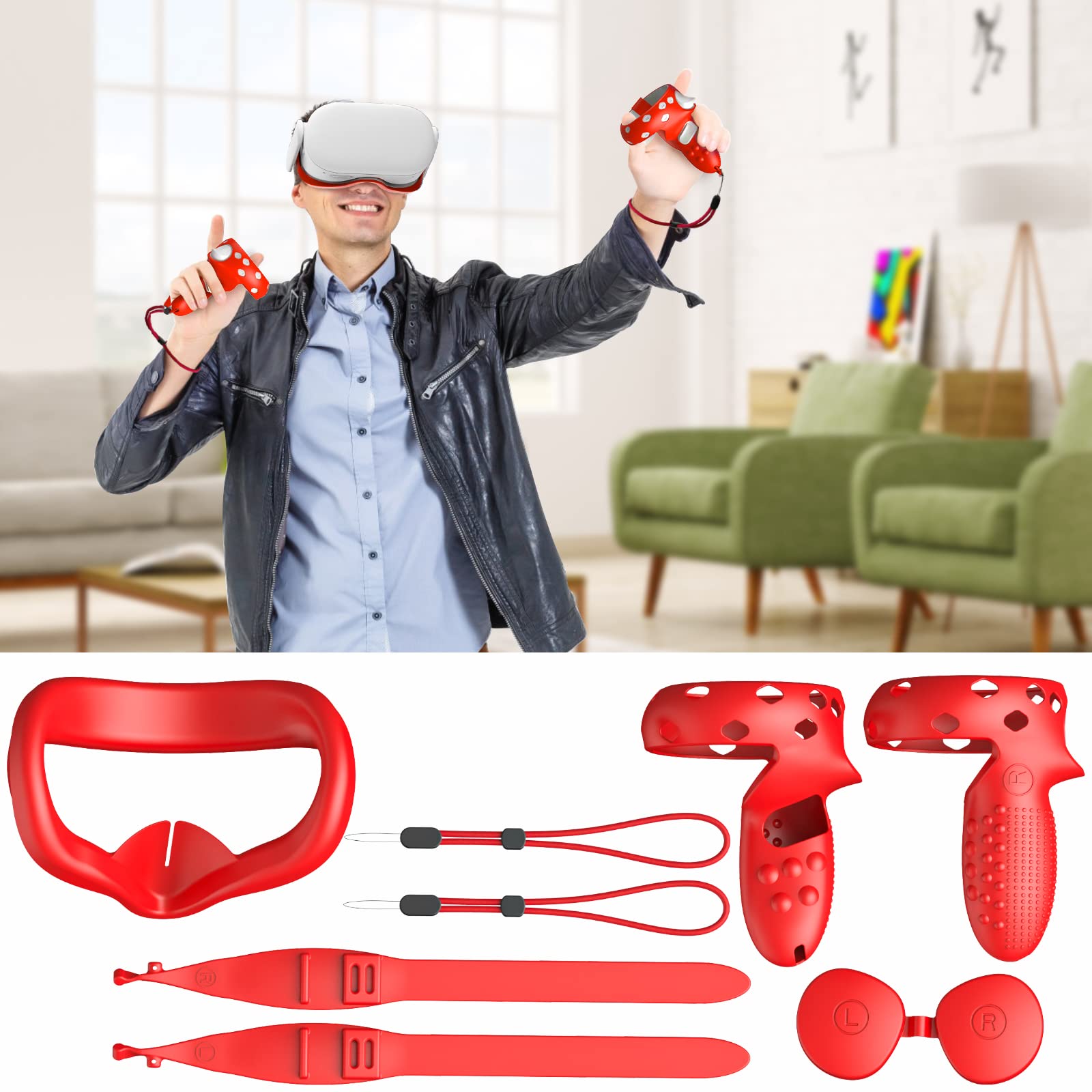 Amazon | HUIUKE タッチコントローラーグリップカバー Oculus Quest 2