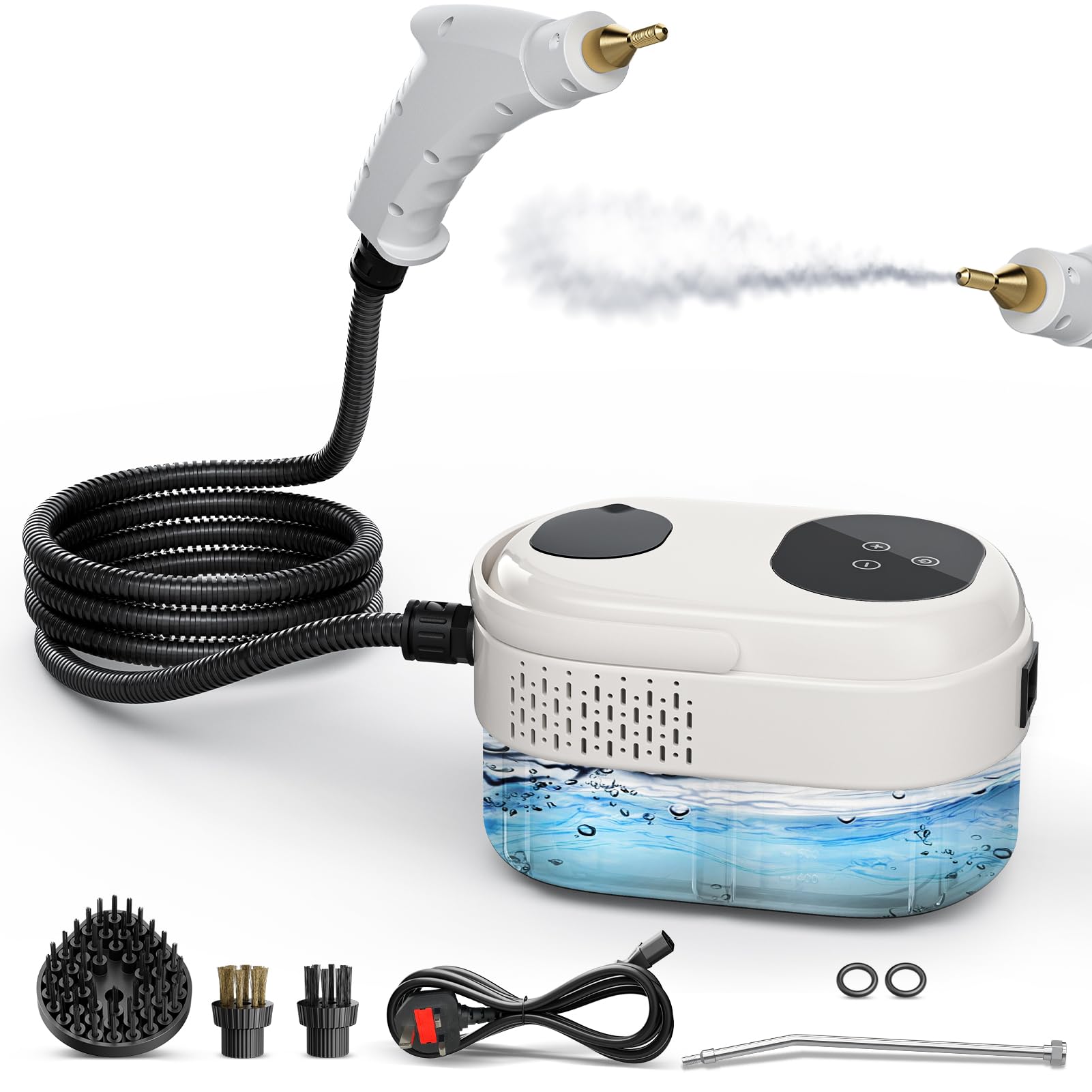 Steam Cleaners,2500W Portable Handheld Steam Cleaner Multipurpose for Home, 1200ML High-Temperature Steamer for Sofa, Carpets, Upholstery, Car, Windows, Mattress & Fabric-White