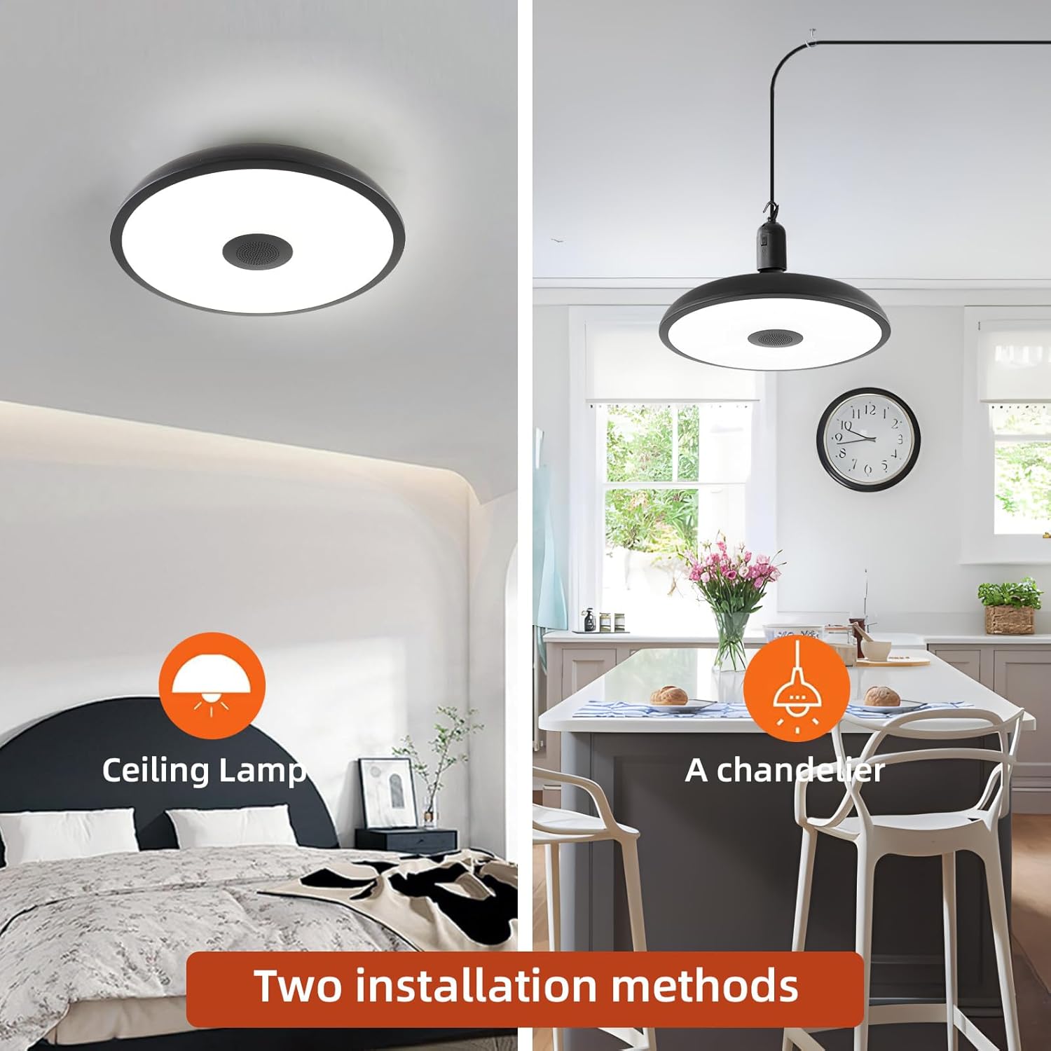 HOREVO Plug in Pendant Light Hanging Lamp Fixture for Kitchen Island 18W Farmhouse Adjustable Pendant Lighting with Color Change for Kitchen, Bar, Dining Room, Bedroom, Living Room, Entryway, Garage