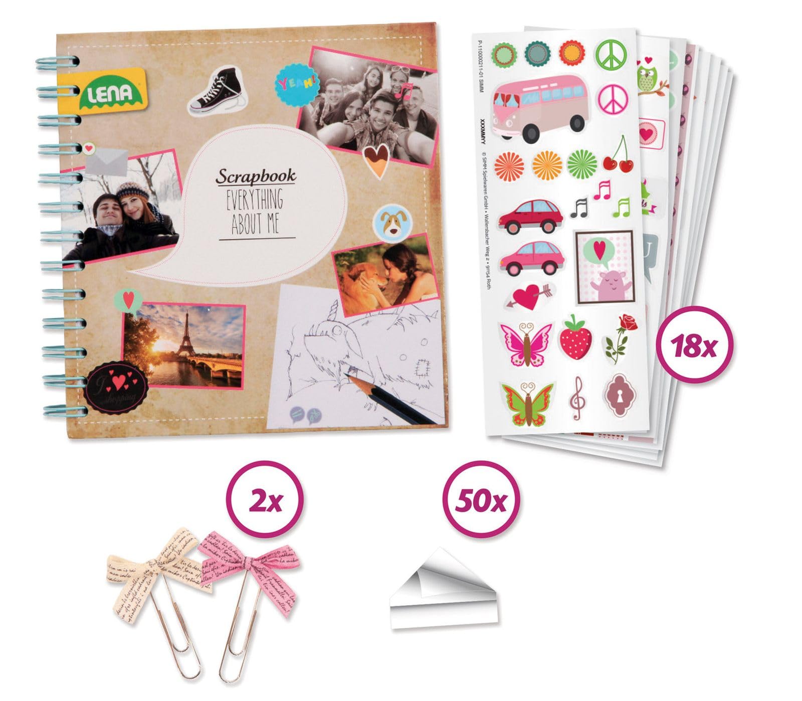 LENA- KIT DE Scrapbooking 8 à 16 AnsComprenant Nombreuses