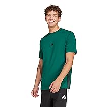 Adidas Homme Essential Three Stripes Single Jersey Tee, Collegiate Green, Black, XS