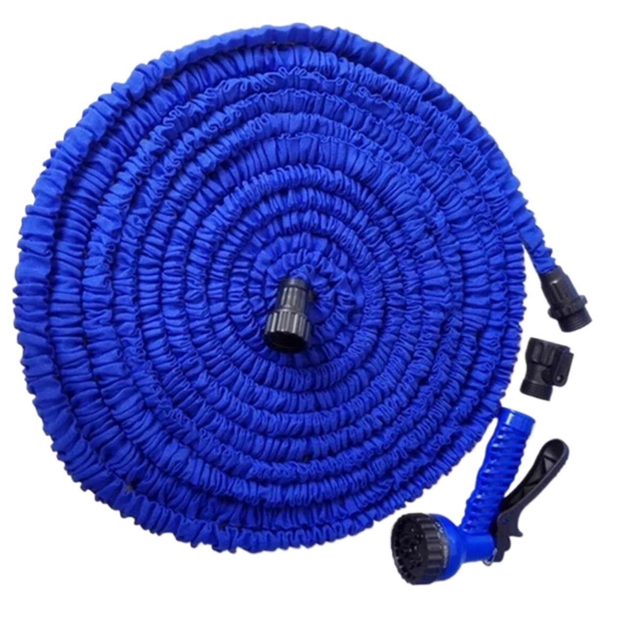 Manguera Jardin Manguera de riego Carretes manguera jardín extensible flexible agua lavado autos Azul Verde 25FT-200FT para Jardinería(Blue,200ft)