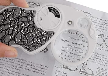 8X Foldable Pocket Magnifying Glass Handheld with Light Flip Open Lens 1.6 inches 40 mm Illuminated Magnifying Glass Reading Loupe for Map Labels Gift for A silver