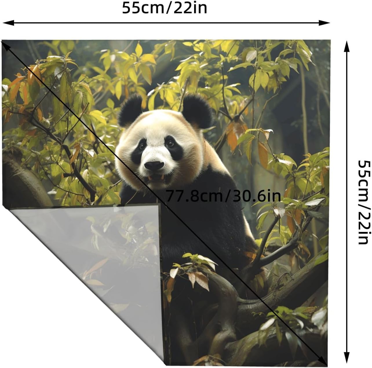 Cooling Bandanas for Men Women Square Hair Scarf 22" x 22" Novelty Headband Panda Tree Neckerchief