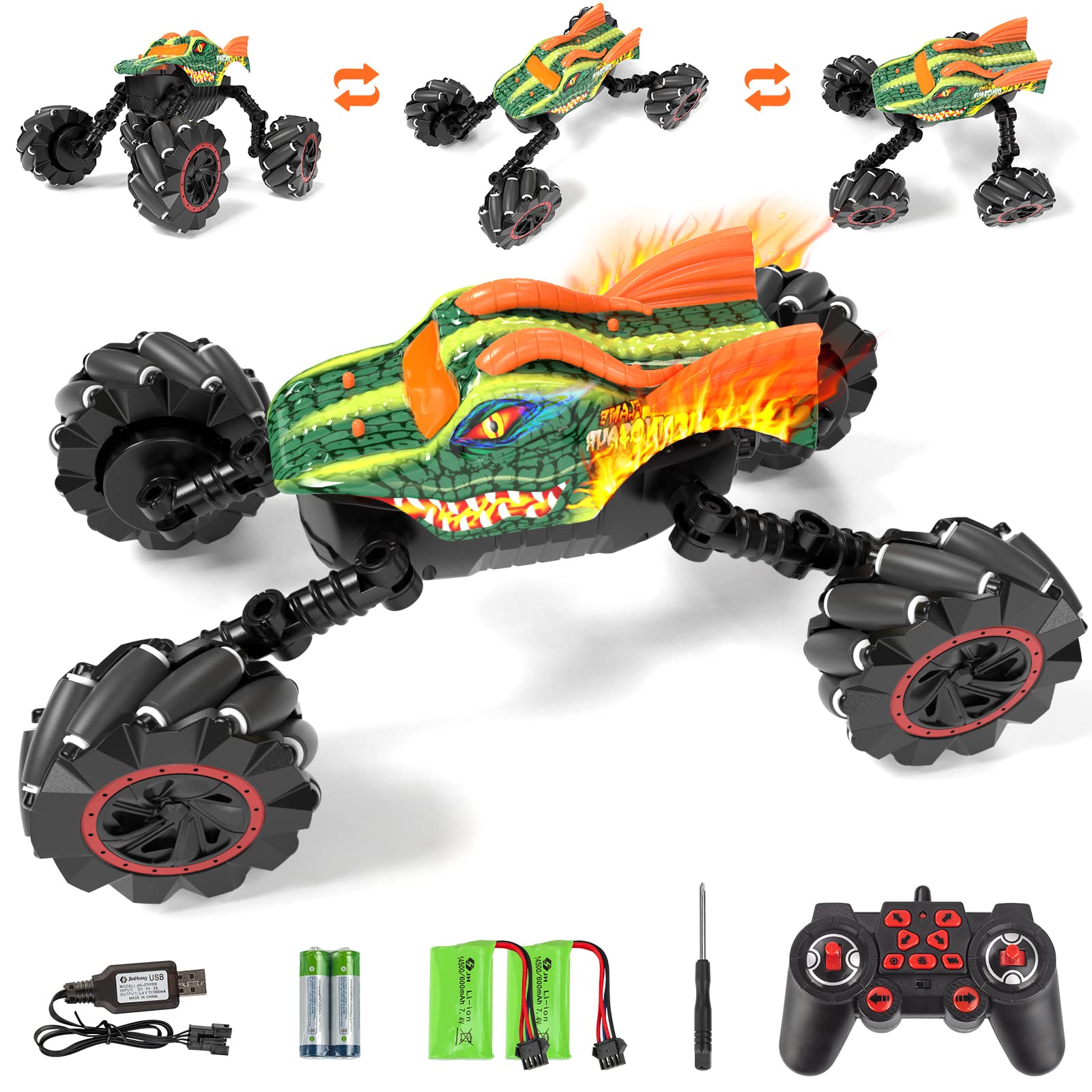 RC car, 1:14 Scale Hand Remote Control Car, 4WD Transforming Monster RC Trucks for Boys, 2.4GHz Remote Control Monster Truck, Toy Vehicle Birthday Gift for Kids 6+ Ages, Remote Control Car for Adults Remote Control Monster Truck 01
