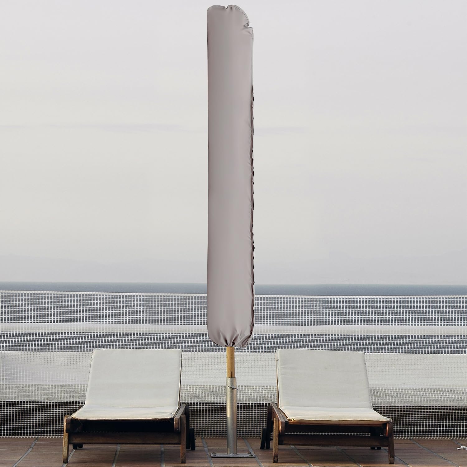 Housse Imperméable pour Parasol 300 cm, avec Tige de Montage, Fermeture Éclair Invisible - 175×30,5/36,5 cm, Résistante aux UV