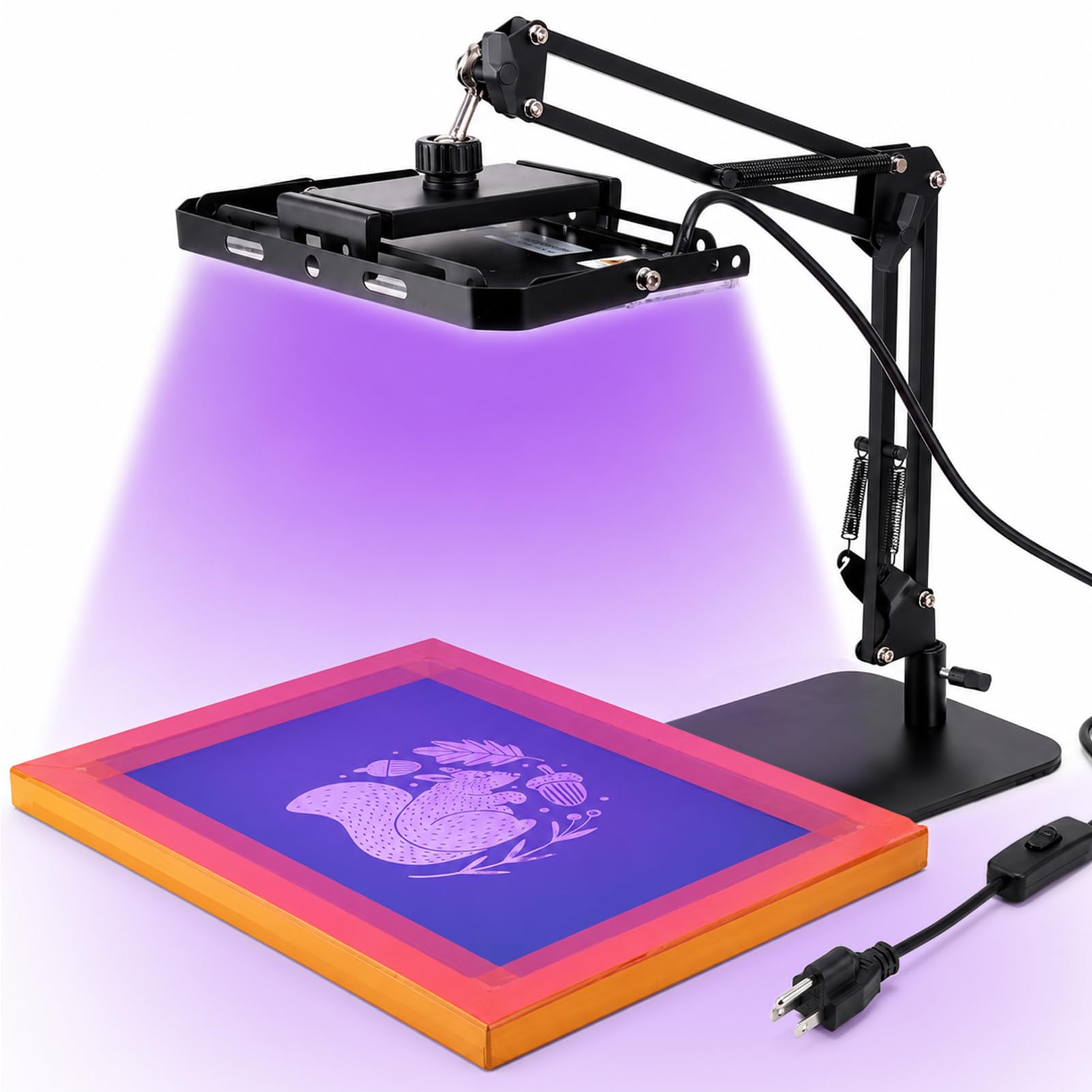 Caydo - Unité d'exposition LED 50 W pour sérigraphie, lumière UV avec support rétractable et réglable pour sérigraphie et cyanottypes
