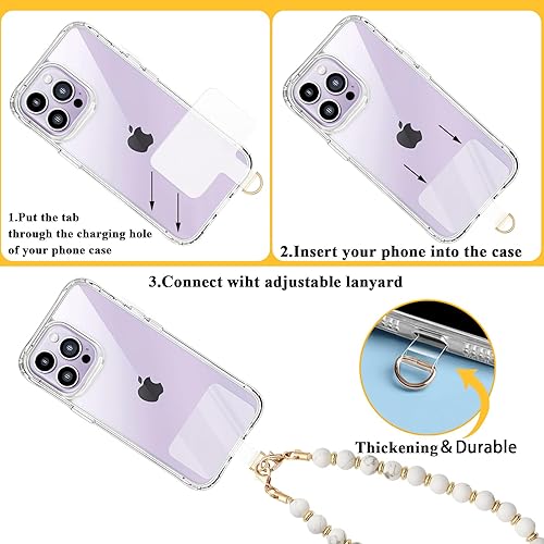 Miniatura 8 de Correa de muñeca con cuentas para teléfono con lengüeta de amarre y cadena de pulsera