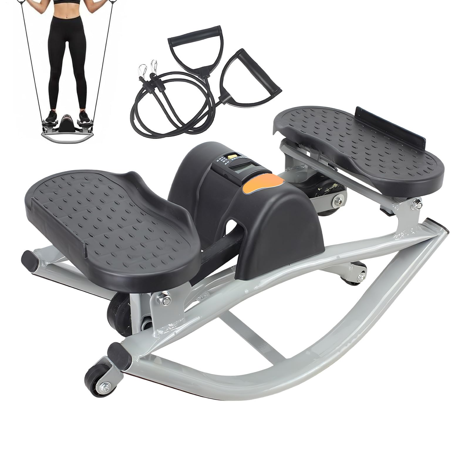 Treppenstepper Twist Motion Beintrainer | Fitness Stepper mit LCD Monitor für Po Bauch Oberkörper Unterkörper Männer Frauen Senioren Fitnessstudio Schlafzimmer Indoor