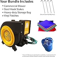 Vista 8 de TentandTable Tobogán acuático inflable de doble carril para niños y adultos, diversión acuática gigante de grado comercial, incluye soplador de aire