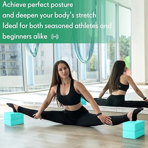 Miniatura 6 de Paquete de 4 bloques de yoga antideslizantes para pilates, bloques de espuma de ladrillo para pilates, danza, gimnasia, entrenamiento, fitness,