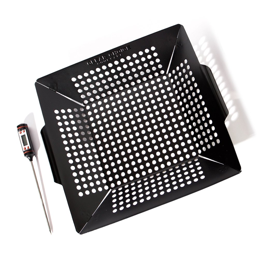 Clear Choice Cookware Grill Basket - Meat Thermometer Bundle