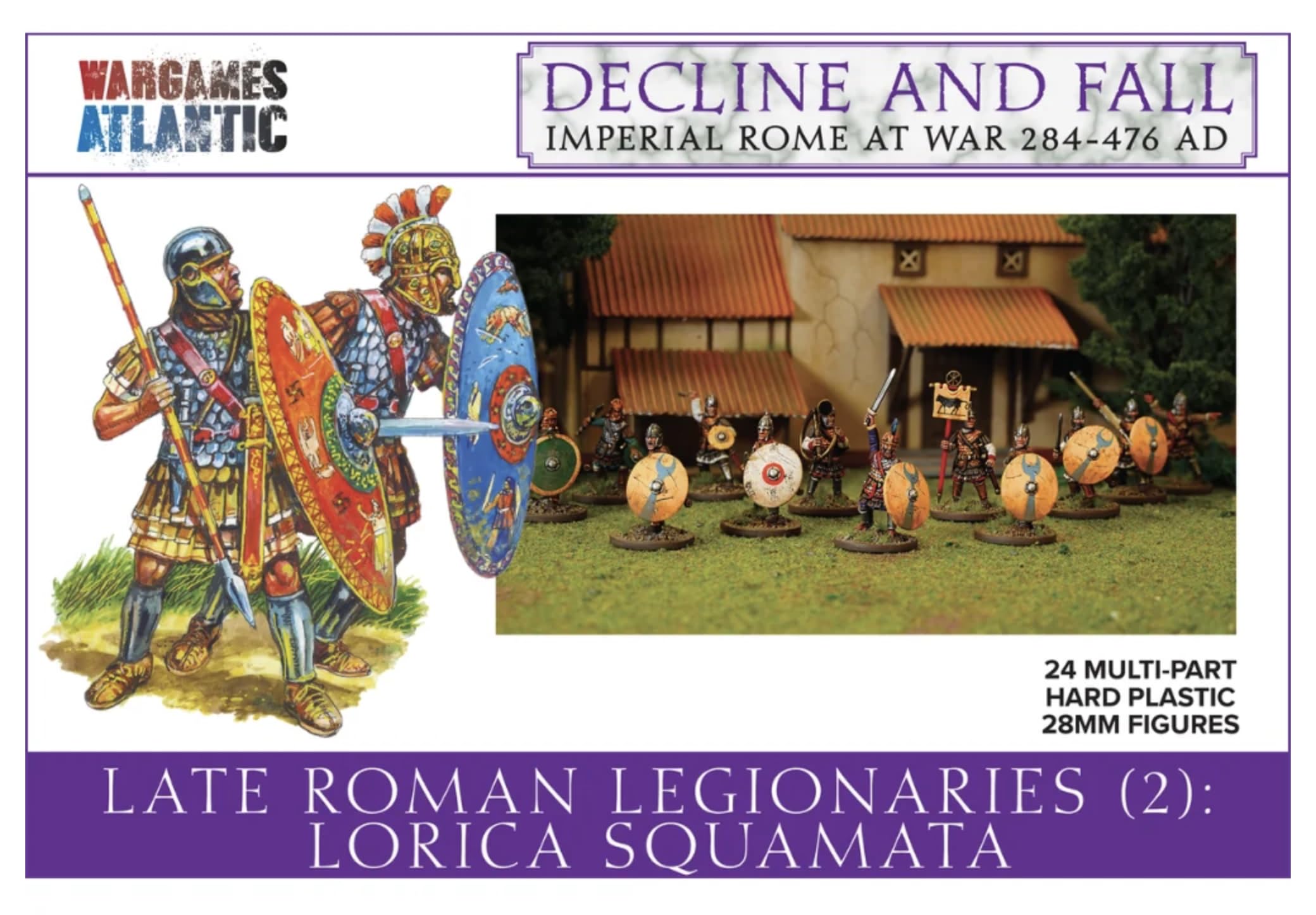 Wargames Atlantic Déclin et chute : légionnaires romains tardifs (2) : Lorica Squamata, figurines en plastique rigide en plusieurs parties
